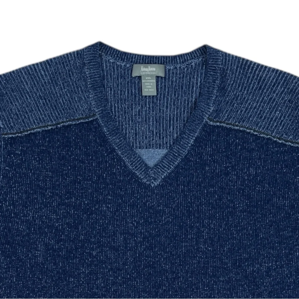 Neiman Marcus Men's 100% Cashmere V-Neck Knit Sweater Mens Size XXL